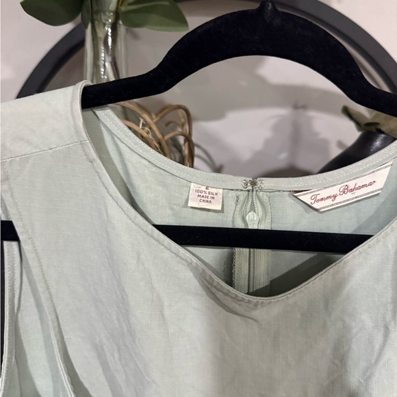 Tommy Bahama Light Green Sleeveless Midi Dress 100% silk size 6 - Picture 5 of 7